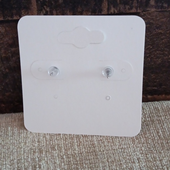 Gold Tone Pink Rhineston Post Earrings - Picture 2 of 6